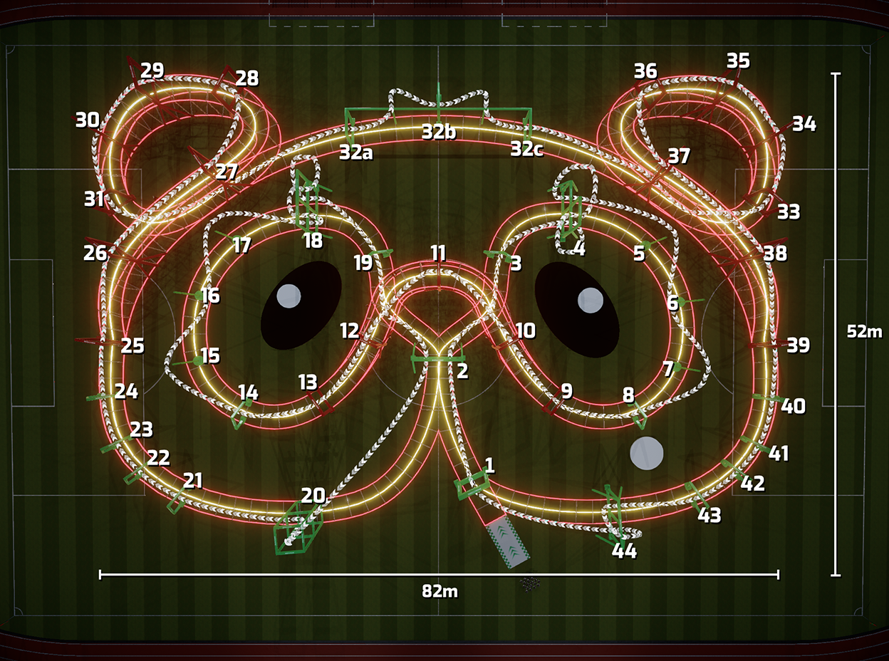 TWG 2025 Track Design with Obstacles numbering